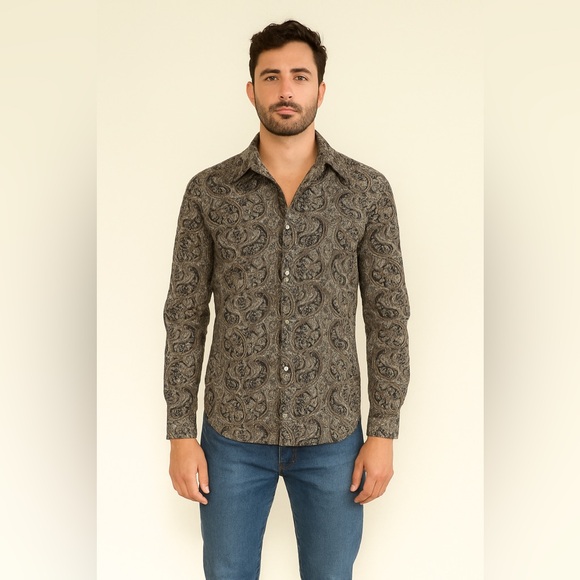 H&M Other - BOG2 Free Mens Zara Slim Fit Paisley Purple Shirt M